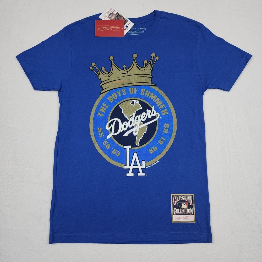 Los Angeles Dodgers Shirt Mens Small NWT Mitchell Ness Blue Cooperstown MLB
